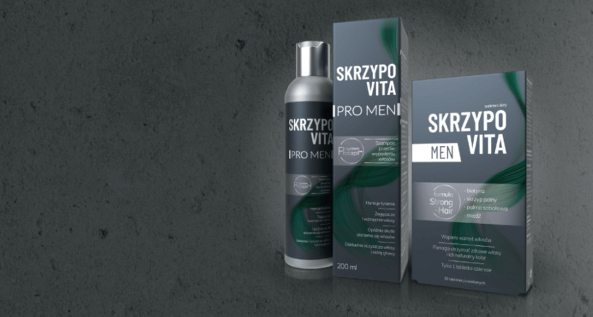 Skrzypovita PRO MEN – szampon przeciw wypadaniu włosów i Skrzypovita MEN - suplement diety