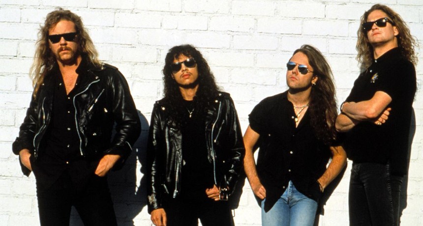 Zdjęcie zespołu Metallica z lat 90. XX wieku