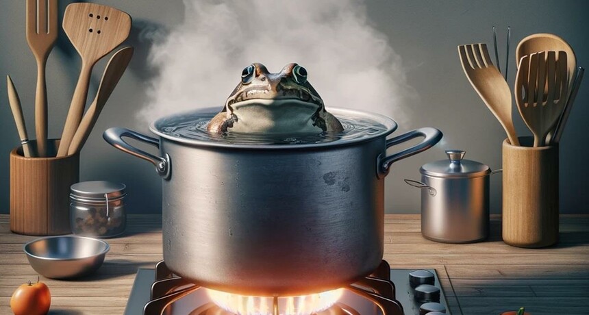 gotująca się żaba