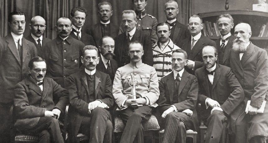 Józef Piłsudski wraz z rządem Jędrzeja Moraczewskiego 1918