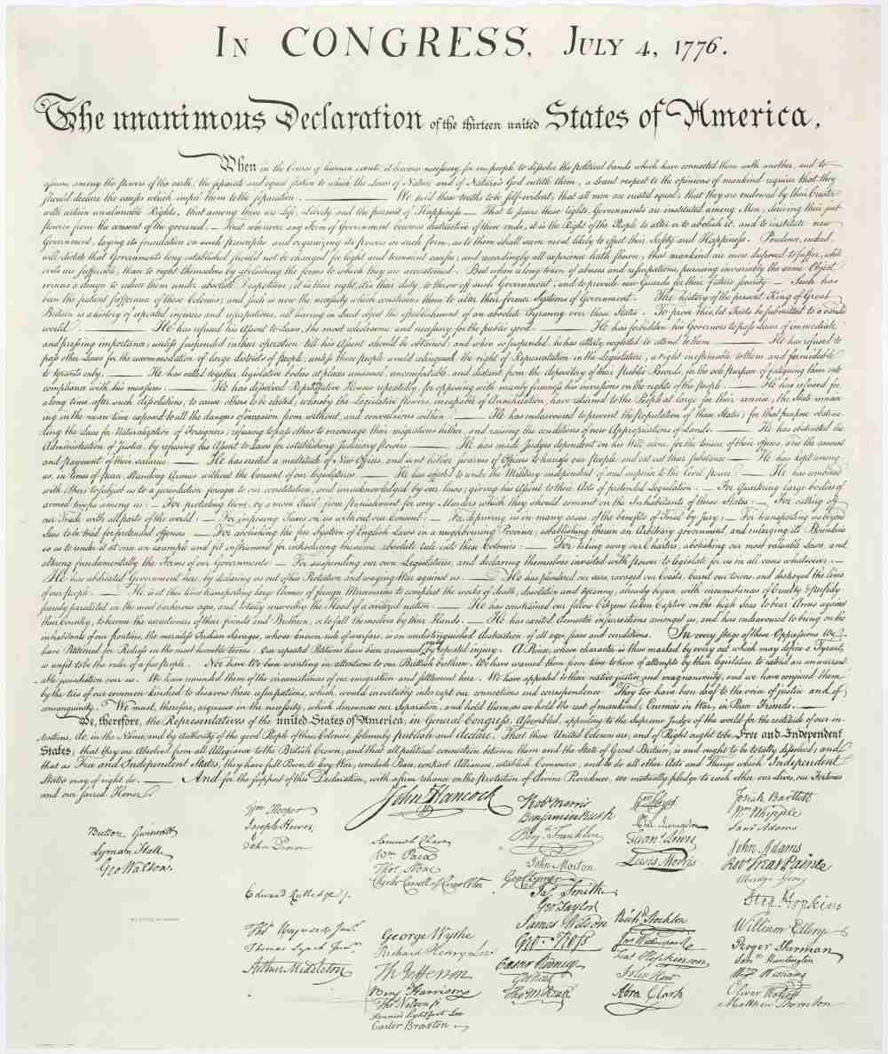Deklaracja Niepodległości Stanów Zjednoczonych – pierwsza karta