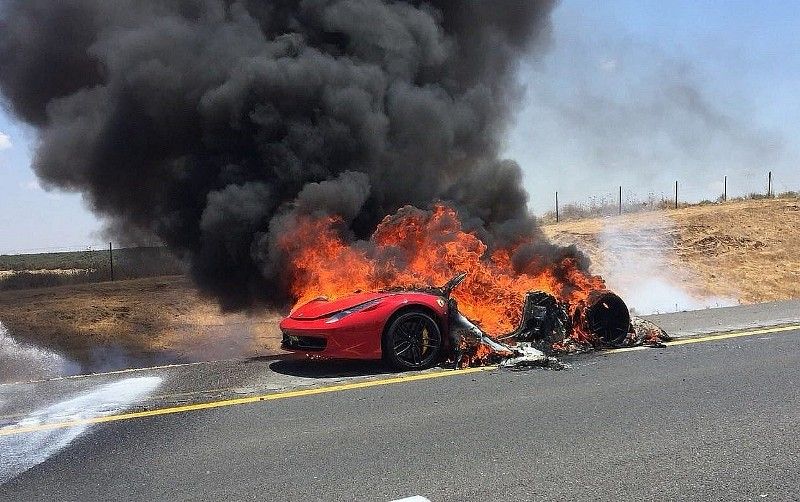 Ferrari 458 italia pożar