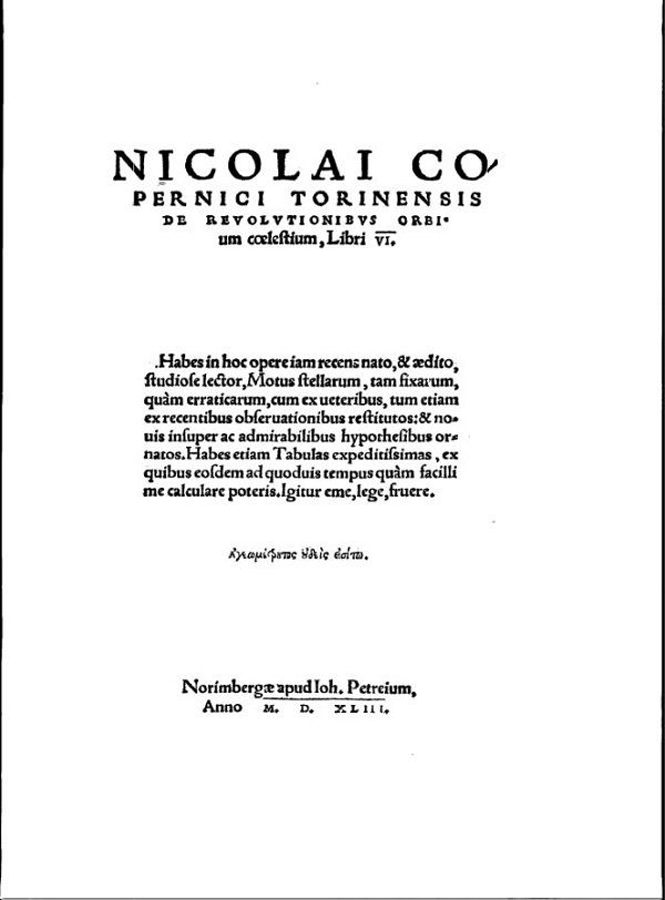 De revolutionibus orbium coelestium, 1543 r.
