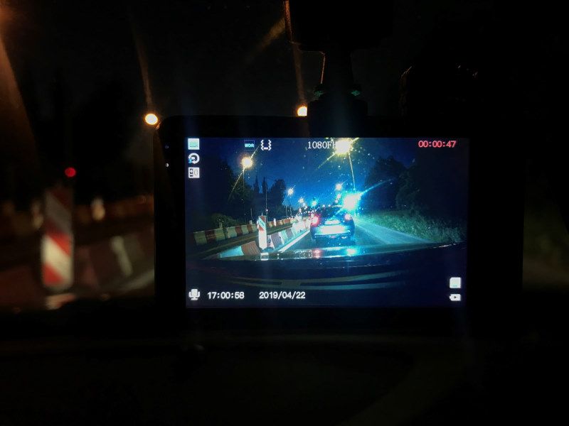 Manta DVR-501F jazda w nocy