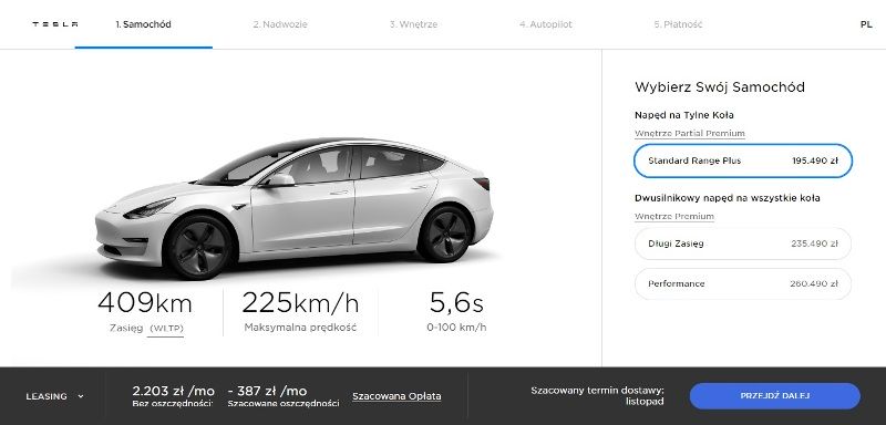 Tesla Model 3 online