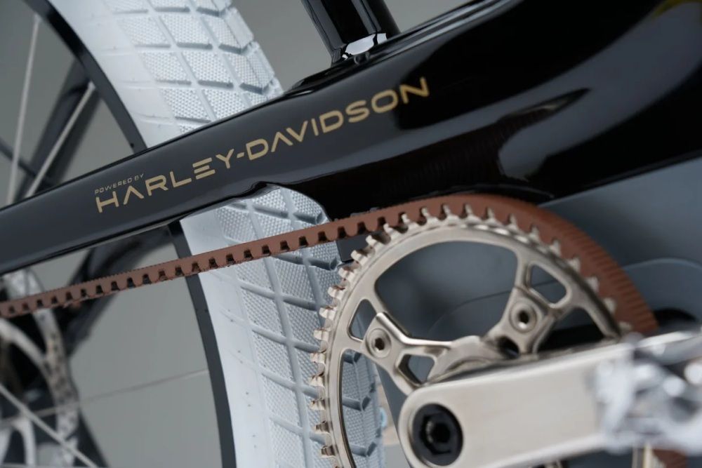 Tak z bliska prezentuje się pasek napędowy roweru od Harleya